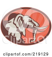 Royalty Free RF Clipart Illustration Of A Brown And Red Elephant Logo