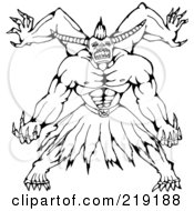 Poster, Art Print Of Sketched Horned Monster