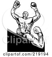 Poster, Art Print Of Sketched Victorious Boxer Over His Opponent