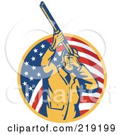 Royalty Free RF Clipart Illustration Of A Retro American Hunter Logo