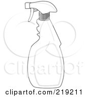 Royalty Free RF Clipart Illustration Of A Black And White Spray Bottle Outline