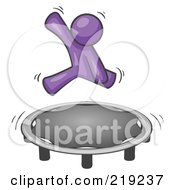 Purple Man Jumping On A Trampoline