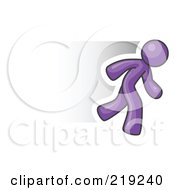 Clipart Illustration Of A Speedy Purple Business Man Running