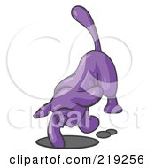 Clipart Illustration Of A Purple Tick Hound Dog Digging A Hole
