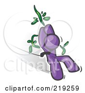 Royalty Free RF Clipart Illustration Of A Purple Man Swinging On A Vine Like Tarzan