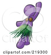 Poster, Art Print Of Purple Hula Dancer Woman In A Grass Skirt And Coconut Shells Performing At A Luau