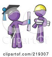 Poster, Art Print Of Purple Man Graduate And Purple Man Contractor