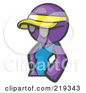 Purple Woman Avatar Wearing A Visor And Shades by Leo Blanchette