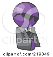 Purple Man Businessman Avatar Wearing Shades