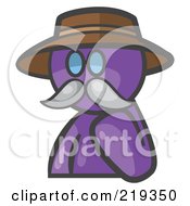 Purple Man Avatar Professor With A Mustache