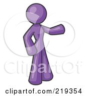 Poster, Art Print Of Purple Design Mascot Woman Presenting