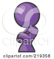 Purple Woman Avatar Leaning And Crossing Her Arms