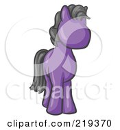 Cute Purple Pony Horse Looking Out At The Viewer by Leo Blanchette