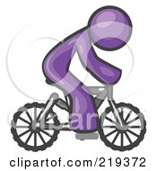 Poster, Art Print Of Purple Man Riding A Bicycle