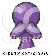 Poster, Art Print Of Purple Woman Avatar Covering Her Mouth And Acting Surprised