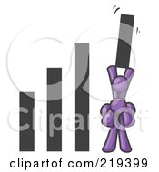 Poster, Art Print Of Purple Man On Another Mans Shoulders Holding Up A Bar In A Graph