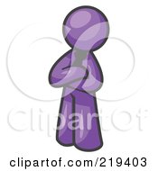 Poster, Art Print Of Proud Purple Man Standing With His Arms Crossed
