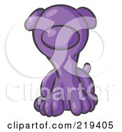 Poster, Art Print Of Cute Purple Puppy Dog Looking Curiously At The Viewer