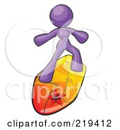 Poster, Art Print Of Purple Design Mascot Surfer Chick