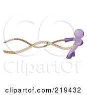 Purple Design Mascot Man With A Rope Around His Waist by Leo Blanchette