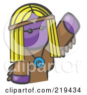 Purple Woman Avatar Hippie Waving