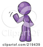 Purple Design Mascot Woman Waving