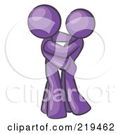Poster, Art Print Of Purple Man Gently Embracing His Lover Symbolizing Marriage And Commitment