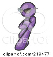 Royalty Free RF Clipart Illustration Of A Purple Man Leaning And Wearing Dark Shades by Leo Blanchette