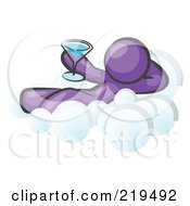 Relaxed Purple Man Drinking A Martini And Kicking Back On Cloud Nine by Leo Blanchette