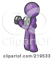 Poster, Art Print Of Purple Design Mascot Doing Bicep Curls