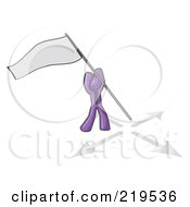 Poster, Art Print Of Purple Man Claiming Territory Or Capturing The Flag