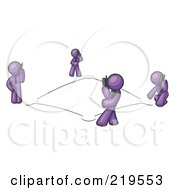 Poster, Art Print Of Wireless Telephone Network Of Purple Men Talking On Cell Phones
