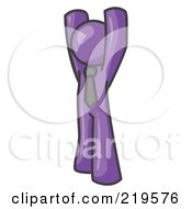 Poster, Art Print Of Purple Man Standing With His Arms Above His Head