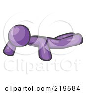 Poster, Art Print Of Purple Man Doing Pushups While Strength Training