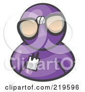 Poster, Art Print Of Purple Man Wearing Large Nerdy Glasses