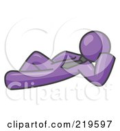 Relaxed Purple Businessman Reclining by Leo Blanchette