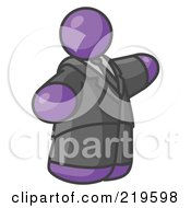 Poster, Art Print Of Big Purple Business Man In A Suit And Tie