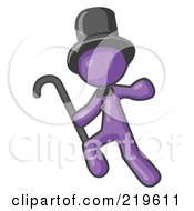Royalty Free RF Clipart Illustration Of A Purple Man Dancing And Wearing A Top Hat by Leo Blanchette