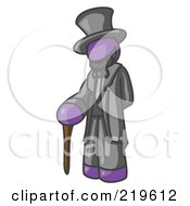 Purple Man Depicting Abraham Lincoln With A Cane by Leo Blanchette