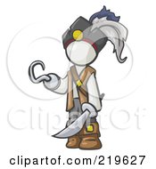 Poster, Art Print Of White Man Pirate With A Hook Hand And A Sword