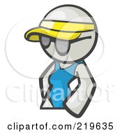 White Woman Avatar Wearing A Visor And Shades