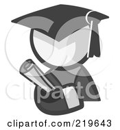 Poster, Art Print Of White Man Avatar Graduate Holding A Diploma