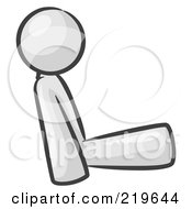 Royalty Free RF Clipart Illustration Of A White Man With Good Posture Sitting Up Straight by Leo Blanchette