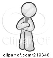 Royalty Free RF Clipart Illustration Of A Proud White Man Standing With His Arms Crossed