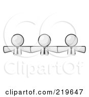 Royalty Free RF Clipart Illustration Of Three White Businessmen Wearing Ties Standing Arm To Arm Symbolizing Team Work Support Interlinking Interventions Etc by Leo Blanchette