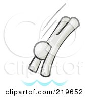 Royalty Free RF Clipart Illustration Of A White Man Diving Into Water by Leo Blanchette