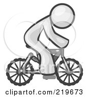 Poster, Art Print Of White Man Riding A Bicycle