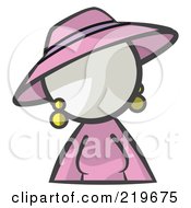 Poster, Art Print Of White Woman Avatar In A Dress And Hat