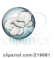 Royalty Free RF Clipart Illustration Of A Shy White Man Hiding Inside A Bubble