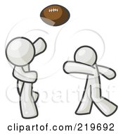Royalty Free RF Clipart Illustration Of White Men Playing Football